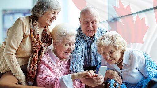 Illustration of Canadian seniors benefiting from government programs